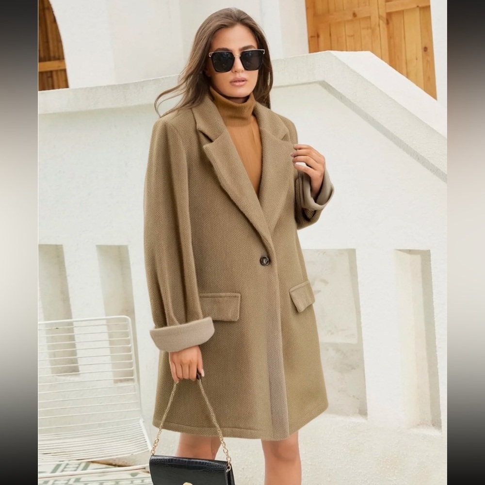 MADE IN ITALY Women's Tan  Blend Coat